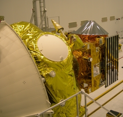 The Venus Express probe and the launcher&#039;s Fregat stage ; credits Esa/Starsem