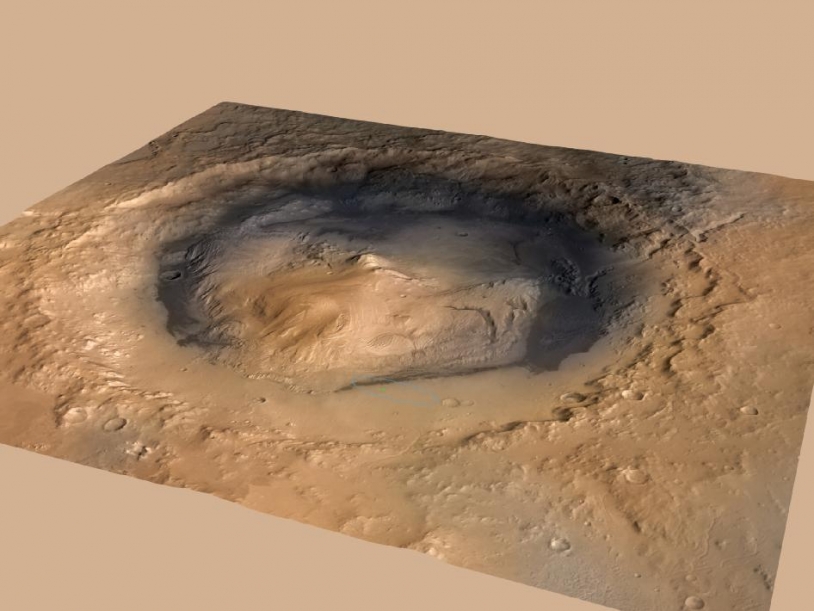 Le cratère Gale, nouvelle résidence de Curiosity
